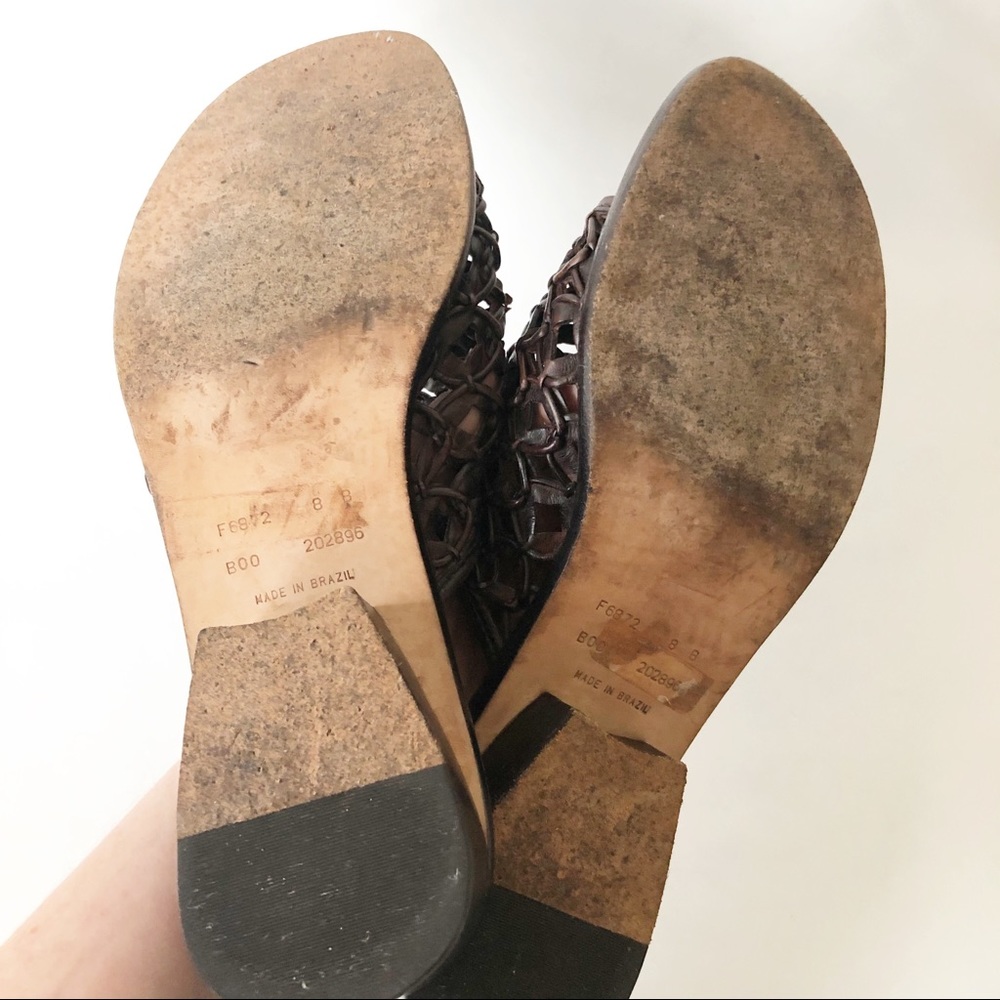 Cole Haan Brown Woven Leather Slide Sandal 8 - Picture 6 of 8